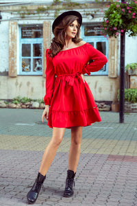 Numoco 265-4 DAISY Dress with frills - RED