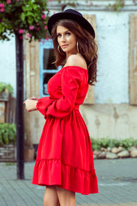 Numoco 265-4 DAISY Dress with frills - RED