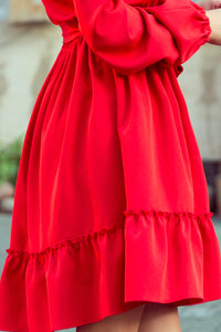 Numoco 265-4 DAISY Dress with frills - RED