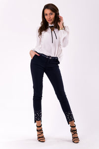 TROUSERS+BELT -NAVYBLUE46007-2