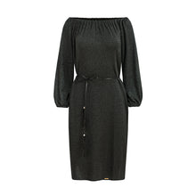 Cargar imagen en el visor de la galería, 270-2 DINA Dress with belt - black