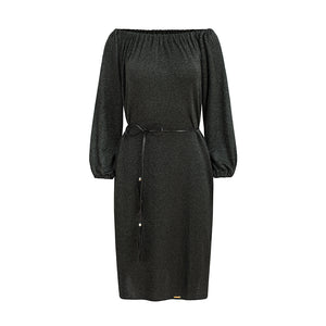 270-2 DINA Dress with belt - black