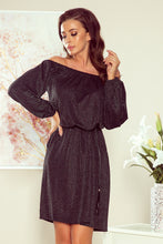 Cargar imagen en el visor de la galería, 270-2 DINA Dress with belt - black