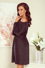 Cargar imagen en el visor de la galería, 270-2 DINA Dress with belt - black