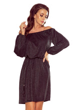 Cargar imagen en el visor de la galería, 270-2 DINA Dress with belt - black