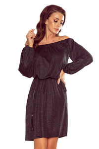 270-2 DINA Dress with belt - black