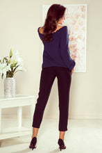Load image into Gallery viewer, Numoco 271-1 Blouse with tie - navy blue