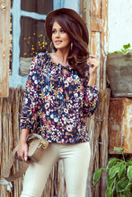 Load image into Gallery viewer, Numoco 271-2 Blouse with tie - colorful flowers