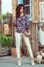 Load image into Gallery viewer, Numoco 271-2 Blouse with tie - colorful flowers