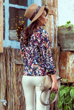 Load image into Gallery viewer, Numoco 271-2 Blouse with tie - colorful flowers
