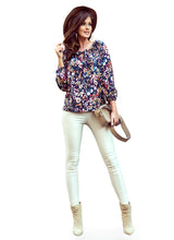 Load image into Gallery viewer, Numoco 271-2 Blouse with tie - colorful flowers