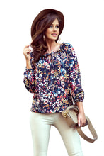 Load image into Gallery viewer, Numoco 271-2 Blouse with tie - colorful flowers