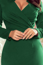 Load image into Gallery viewer, Numoco 272-3 MIA Dress with a neckline - green