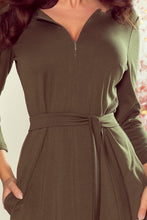 Load image into Gallery viewer, Numoco 273-1 KAREN Dress with a zipper - khaki