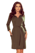Load image into Gallery viewer, Numoco 273-1 KAREN Dress with a zipper - khaki
