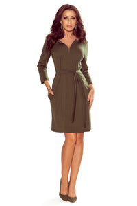 Numoco 273-1 KAREN Dress with a zipper - khaki