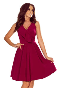 Numoco 274-1 ANITA Frill dress - burgundy
