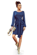 Load image into Gallery viewer, Numoco 275-2 JENNY Comfortable dress with binding at the waist - JEANS