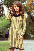 Load image into Gallery viewer, Numoco 277-1 Dress with turtleneck and pockets - braid