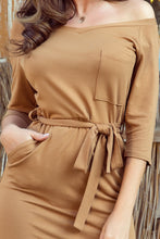 Load image into Gallery viewer, Numoco 278-3 Dress with a pocket - caramel