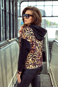 Numoco 279-1 Kangaroo hoodie - leopard pattern