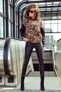 Numoco 279-1 Kangaroo hoodie - leopard pattern