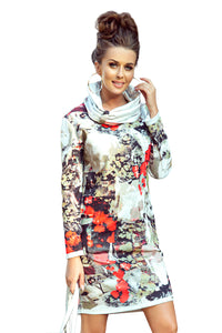 Numoco 282-1 IRENE Turtleneck dress - colorful pattern