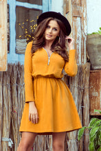 Load image into Gallery viewer, Numoco 283-1 NANCY Dress with a zipper - mustard color