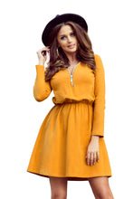 Load image into Gallery viewer, Numoco 283-1 NANCY Dress with a zipper - mustard color