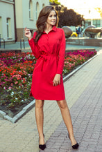 Load image into Gallery viewer, Numoco 284-1 CAMILLE Shirt dress with pockets - red