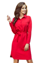 Load image into Gallery viewer, Numoco 284-1 CAMILLE Shirt dress with pockets - red