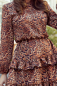 Numoco 285-1 ROMI frill dress - leopard print