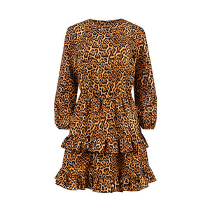 Numoco 285-1 ROMI frill dress - leopard print