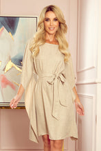Cargar imagen en el visor de la galería, Numoco 287-10 SOFIA Butterfly dress - pattern - beige linen