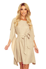 Cargar imagen en el visor de la galería, Numoco 287-10 SOFIA Butterfly dress - pattern - beige linen