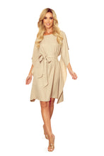 Cargar imagen en el visor de la galería, Numoco 287-10 SOFIA Butterfly dress - pattern - beige linen