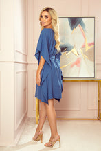 Cargar imagen en el visor de la galería, Numoco 287-9 SOFIA Butterfly dress - pattern - blue linen