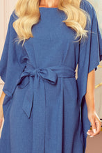 Cargar imagen en el visor de la galería, Numoco 287-9 SOFIA Butterfly dress - pattern - blue linen