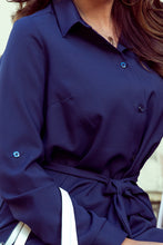 Load image into Gallery viewer, Numoco 288-1 Shirt dress with buttons - dark blue