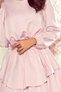 Numoco 289-1 MATTIE Dress with a double skirt - dirty pink