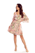Load image into Gallery viewer, Numoco 292-1 MARINA flimsy dress with a neckline - pink with flowers
