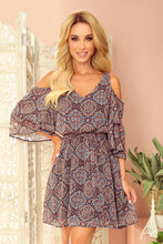 Cargar imagen en el visor de la galería, Numoco 292-3 MARINA flimsy dress with a neckline - Moroccan pattern
