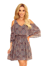 Cargar imagen en el visor de la galería, Numoco 292-3 MARINA flimsy dress with a neckline - Moroccan pattern
