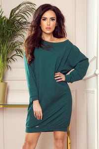 Numoco 293-1 OVERSIZE Loose sweatshirt dress - green