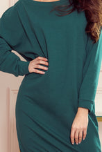 Charger l&#39;image dans la galerie, Numoco 293-1 OVERSIZE Loose sweatshirt dress - green
