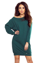 Charger l&#39;image dans la galerie, Numoco 293-1 OVERSIZE Loose sweatshirt dress - green