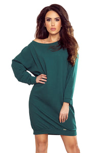 Numoco 293-1 OVERSIZE Loose sweatshirt dress - green