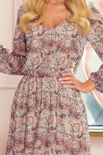 Load image into Gallery viewer, Numoco 295-1 BAKARI flimsy dress with a neckline - boho pattern