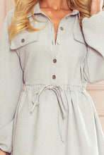 Load image into Gallery viewer, Numoco 298-1 CLARA - Shirt dress with puffy sleeves - grey