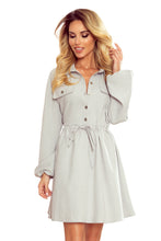 Load image into Gallery viewer, Numoco 298-1 CLARA - Shirt dress with puffy sleeves - grey
